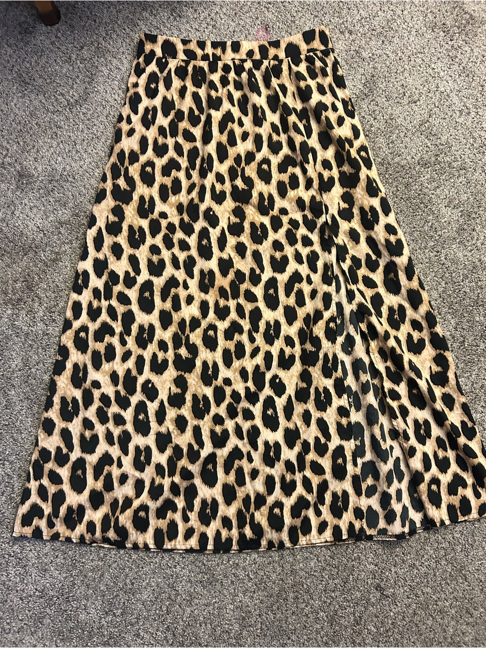 SHEIN Leopard Print Midi Skirt - Black & Tan